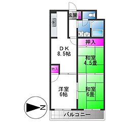 エトワールハイム川本 3DKの間取図画像