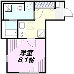 Carino7 2階1Kの間取り