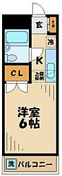 レジデンス小川 1Kの間取図画像