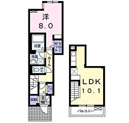 グランディーフローラム1 1LDKの間取図画像