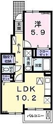 ラフレシール 1LDKの間取図画像