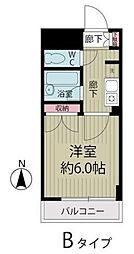 サンライズ浦安 1Kの間取図画像