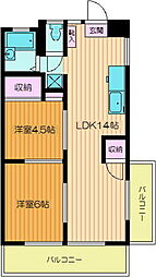 一條ビル 2LDKの間取図画像