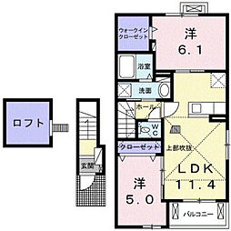 サンクリット・ガーデンC 2LDKの間取図画像