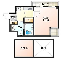 ウェルネス 1Kの間取図画像