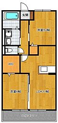 ハイム南片江A 2LDKの間取図画像