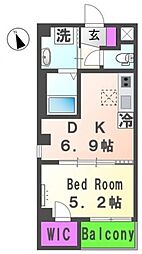 グランチェスタ 3階1DKの間取り