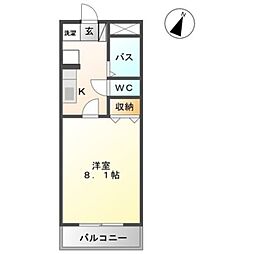 JR紀勢本線 黒江駅 徒歩32分の賃貸アパート 1階1Kの間取り