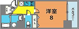 ララプレイス三宮ルミナージュ 15階1Kの間取り