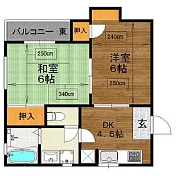 プロスパ6 2DKの間取図画像