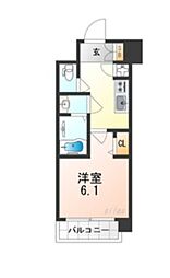 レジュールアッシュアーバンゲート 1Kの間取図画像