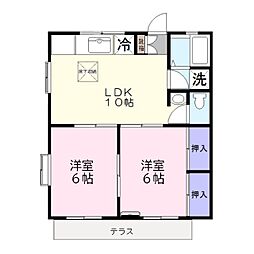 ガーデンパレス 2LDKの間取図画像
