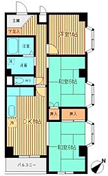 ハイツペガサス 2階3DKの間取り