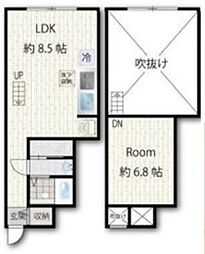 世田谷セントラル 1階ワンルームの間取り