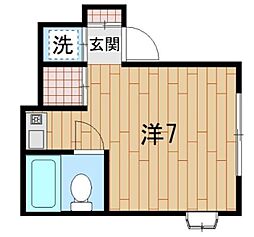 コーポコーシン ワンルームの間取図画像
