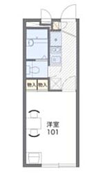 小田急小田原線 相模大野駅 徒歩22分の賃貸アパート 1階1Kの間取り