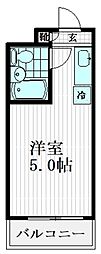 レジダンスイン・目黒 ワンルームの間取図画像