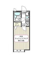 フルーヴ23 1階1Kの間取り