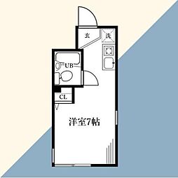 ファミール上の宮A棟 ワンルームの間取図画像