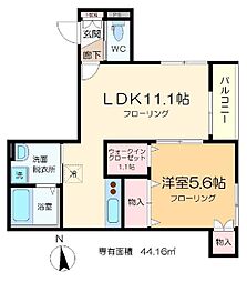 フルラージュ 1LDKの間取図画像