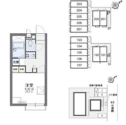レオパレスFit 1Kの間取図画像