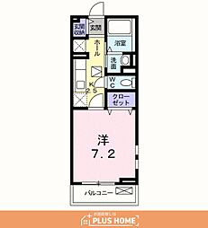 ベーネルナ 1Kの間取図画像