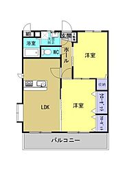 リヴェールMYM2 2LDKの間取図画像