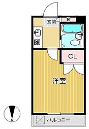 シャルマン谷塚南 1Kの間取図画像