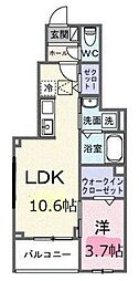 藤沢市石川1丁目アパート 1LDKの間取図画像