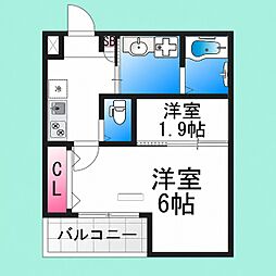 堺市堺区大浜北町2丁マンション 2Kの間取図画像