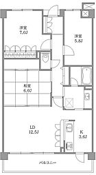 リグランド青葉台 3LDKの間取図画像