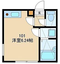 アーバンブリーズ淵野辺 1Kの間取図画像