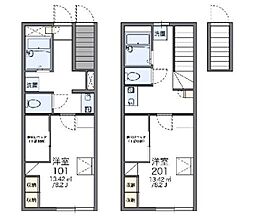 レオパレスアルテイル 1Kの間取図画像