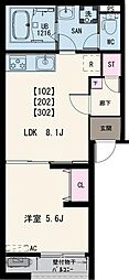 MKT伊勢町 1LDKの間取図画像