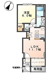 東松山市山崎町 アパートV期新築工事 1LDKの間取図画像