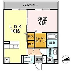 ディアコート高島平 2階1LDKの間取り