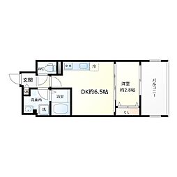 テラ堺市駅 5階1DKの間取り