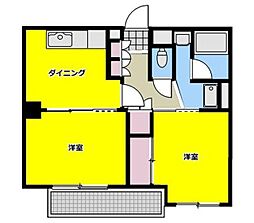 ロワール豊玉 2DKの間取図画像