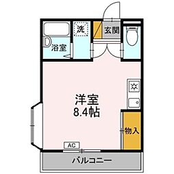 シャトーヤジマ ワンルームの間取図画像