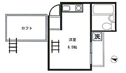グランモア岸町 ワンルームの間取図画像