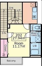 ＢＣ南馬込 2階1Kの間取り