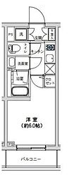 ライジングプレイス綾瀬 1Kの間取図画像