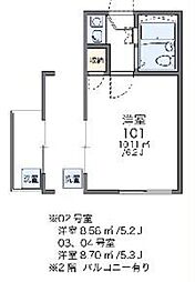 レオパレス堀切 1Kの間取図画像