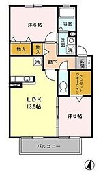 レスポーワール2 2LDKの間取図画像