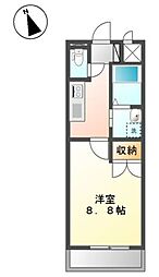 ワイズパラシオン 1Kの間取図画像