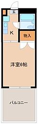 ニューハイム井上 3階1Kの間取り