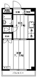 グランドステータスコンプタ 1DKの間取図画像