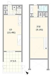 ウイスタリアコートウエスト 1LDKの間取図画像
