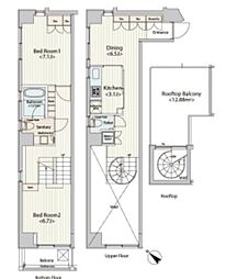カスタリア八丁堀 10階2DKの間取り