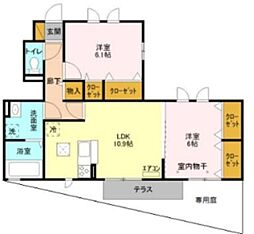 ペアリーフ 2LDKの間取図画像